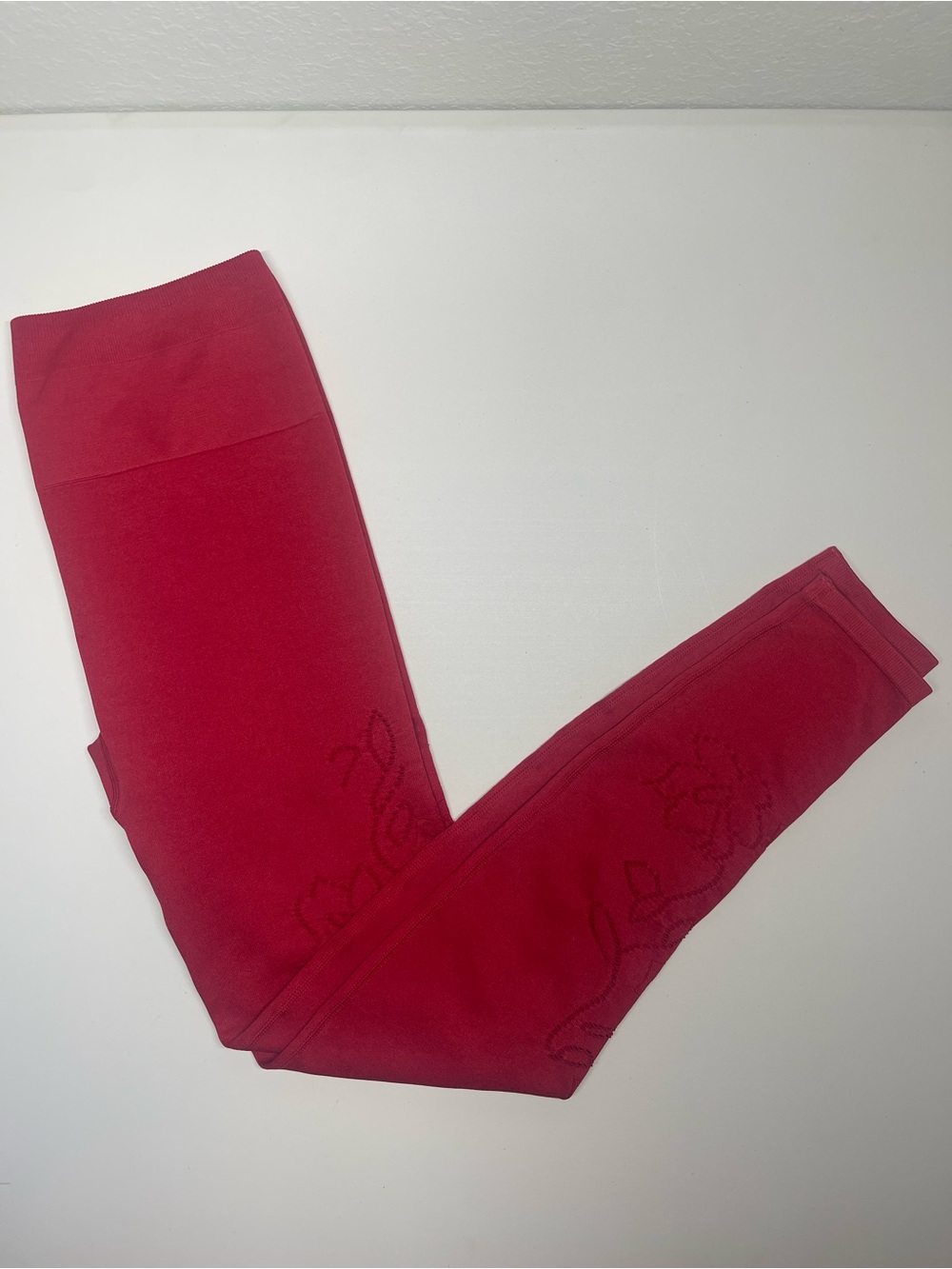 Fabletics High-Waisted Lace Seamless Leggings Deep Red NWT Size M